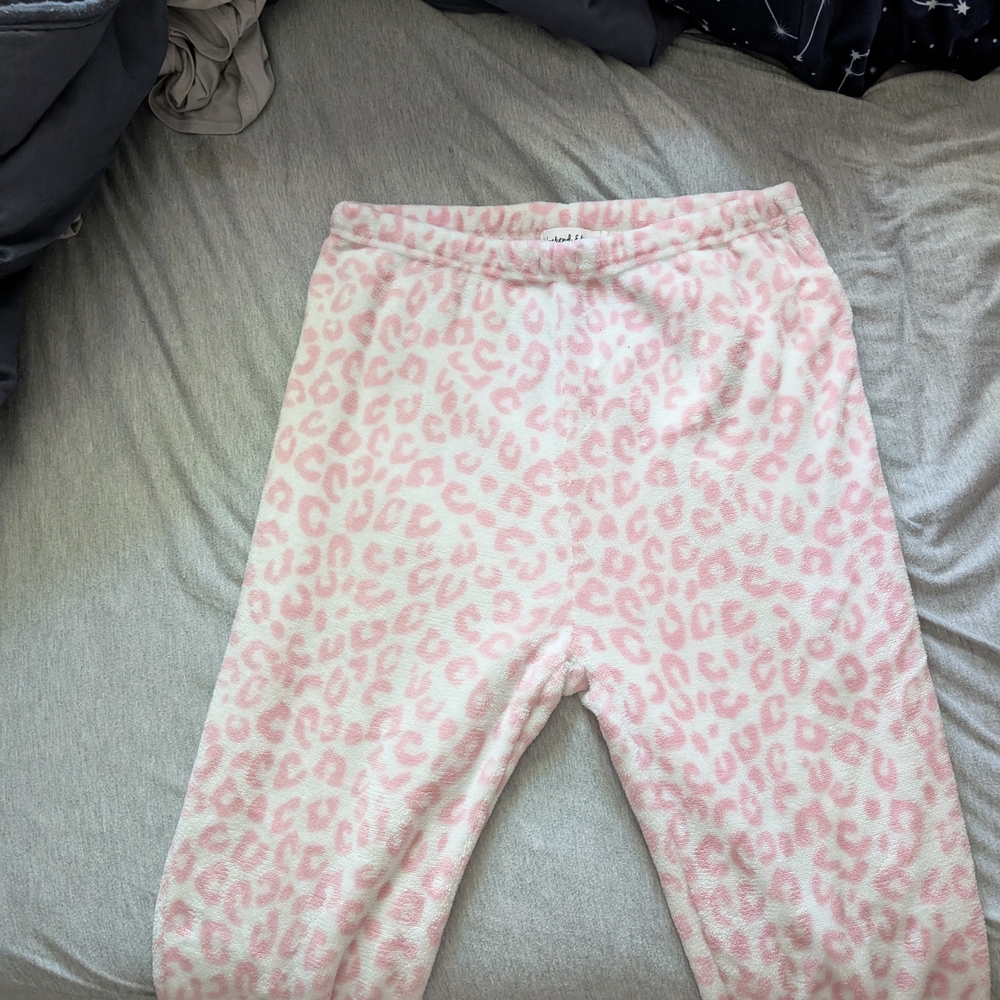 Pink Leopard Print Pajama Pants